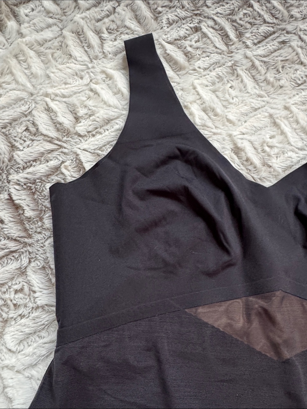 Black Mesh Paneled Tank Top - Picture 2 of 5
